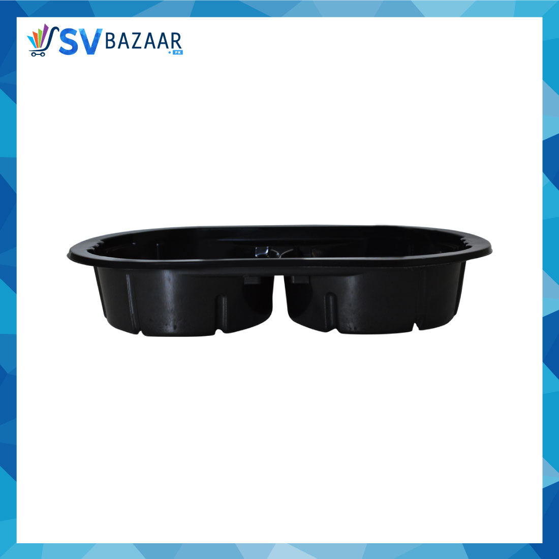 2 portion Tray - Black w/o Lid Pack of 25