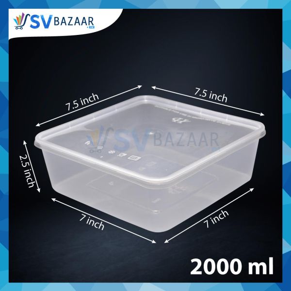 2000 ML Plastic Food Takeaway Containers