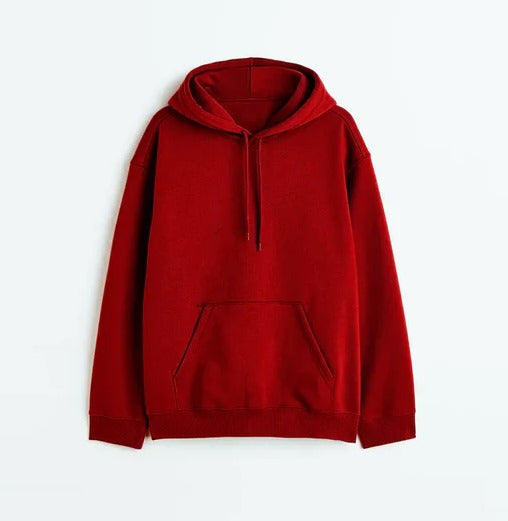 Winter Plain Pullover Korean Style Hoodie (Unisex) Maroon