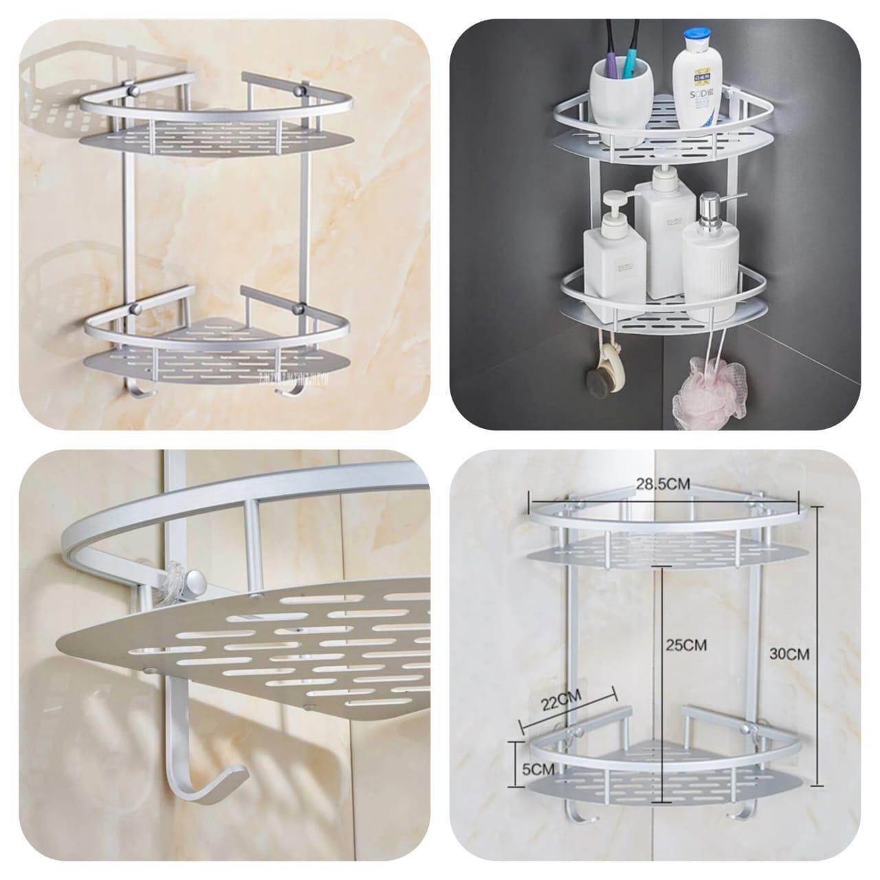 2L Wall-Mounted Aluminum Corner Shelf (Box Packing) - SV Bazaar