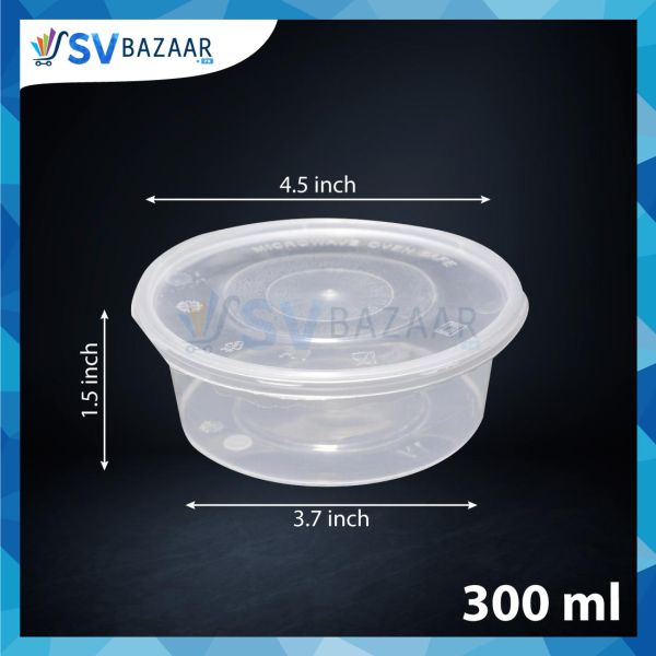 300 ML ROUND DISPOSABLE FOOD STORAGE CONTAINERS