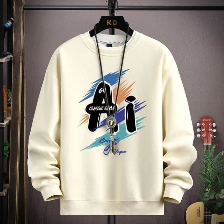 Winter Printed Sweatshirt (Unisex) White