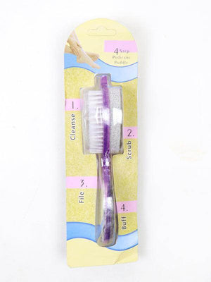 4 in 1 Pedicure Pumice Stone for Feet, Foot Hand Toe Nail Cleaning Brush, Metal File , Manicure Pedicure Multicolor - SV Bazaar