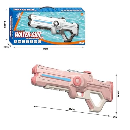 Electric Water Gun: Pulse Electric Burst Gun Fully Automatic Starter Series Powerful High Pressure Spray Toys for Boiys & Girls Ages 3+- Pink