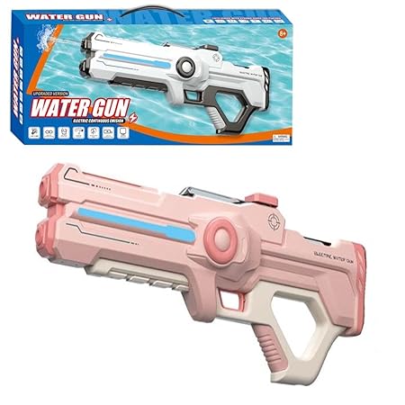Electric Water Gun: Pulse Electric Burst Gun Fully Automatic Starter Series Powerful High Pressure Spray Toys for Boiys & Girls Ages 3+- Pink