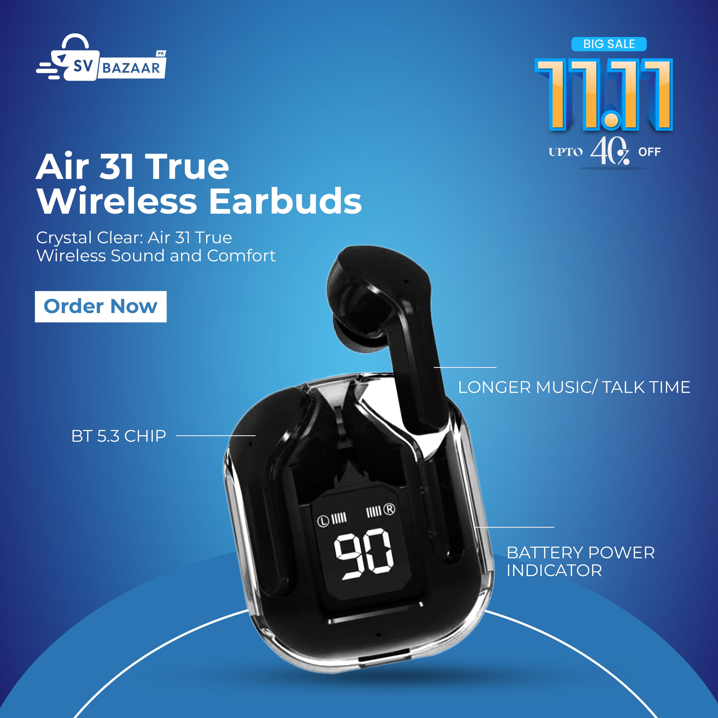 Air31 TWS Wireless Bluetooth 5.0 Earbuds