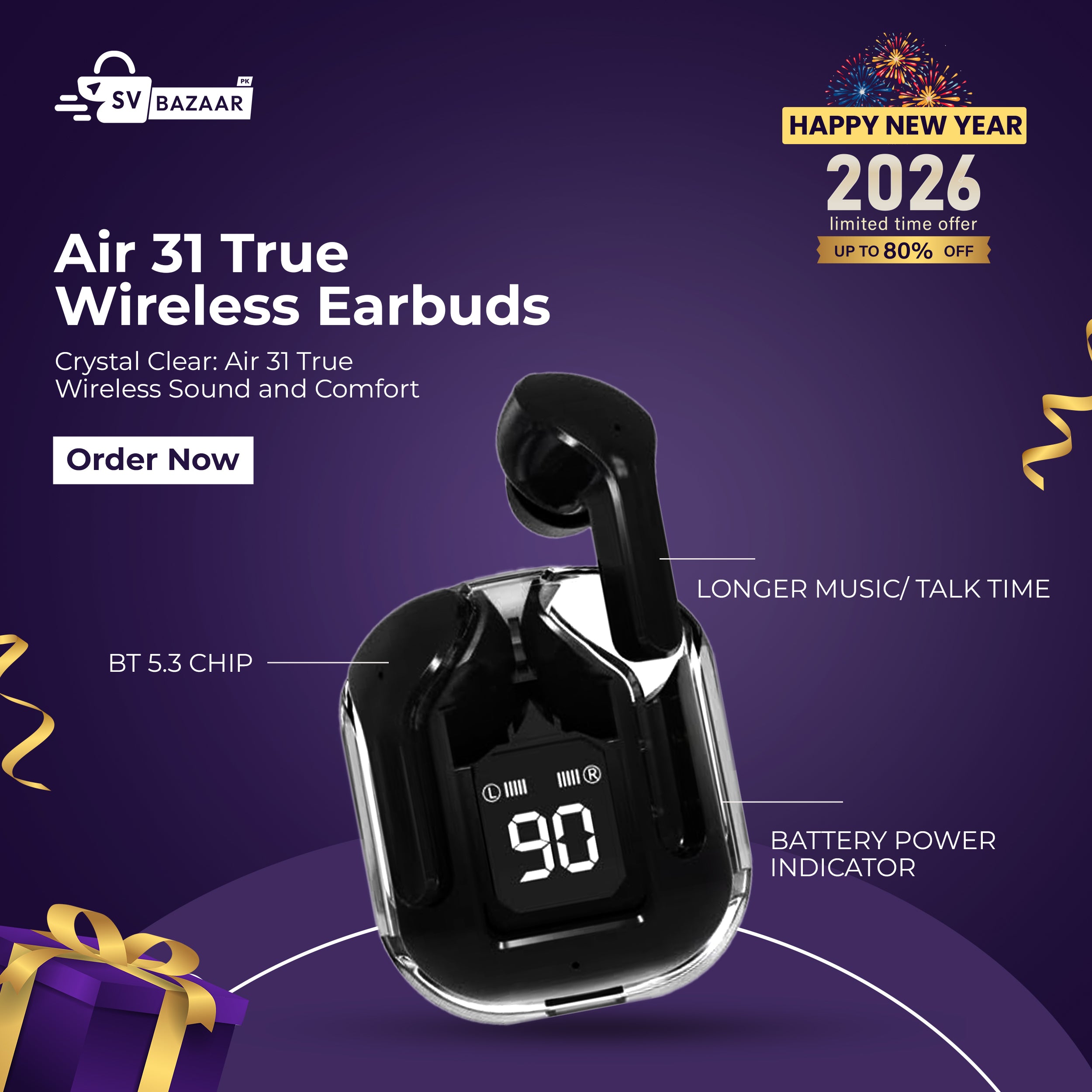 Air31 TWS Wireless Bluetooth 5.0 Earbuds