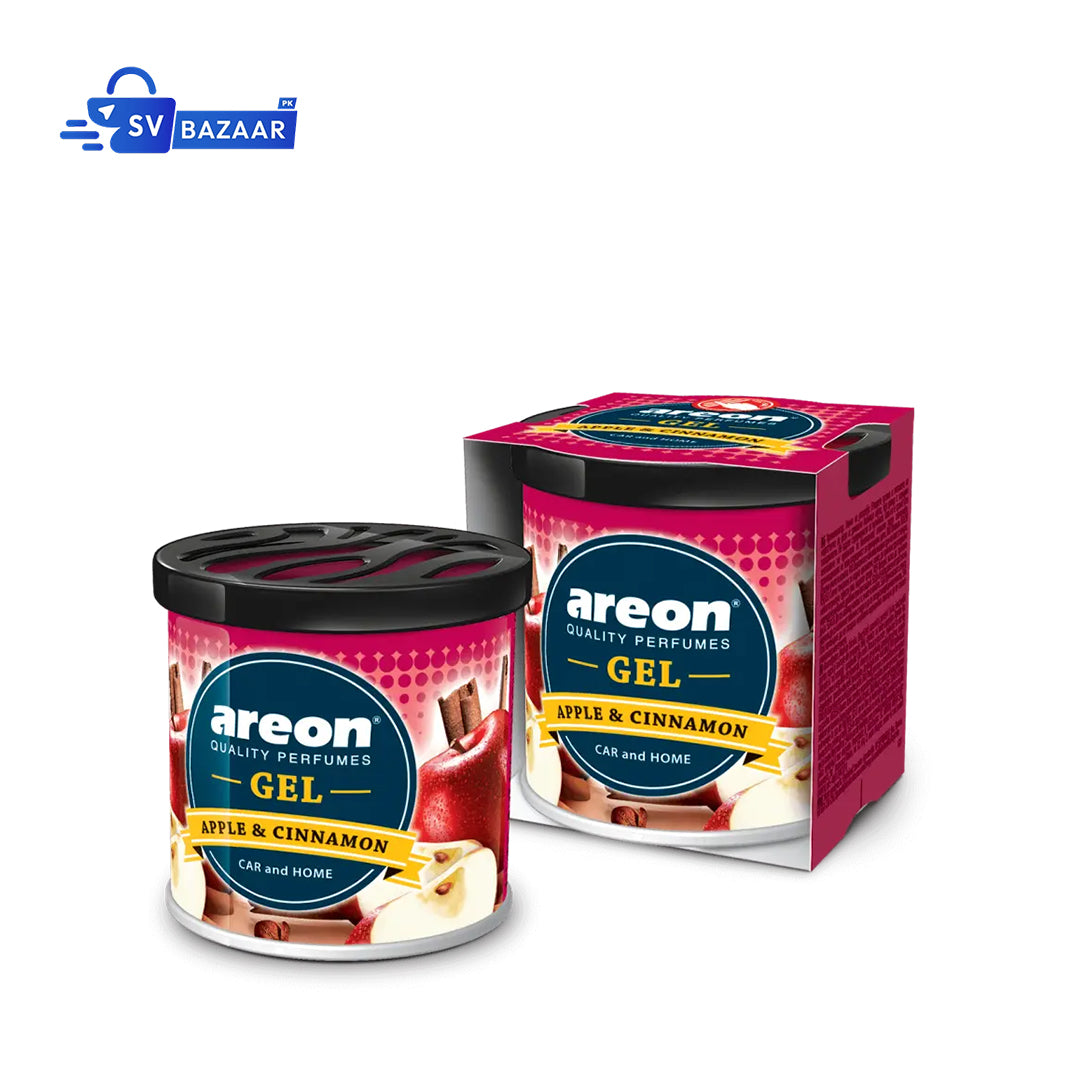 Car Air Freshener - Areon Apple & Cinnamon Gel Car Perfume Long Lasting Interior Fragrance