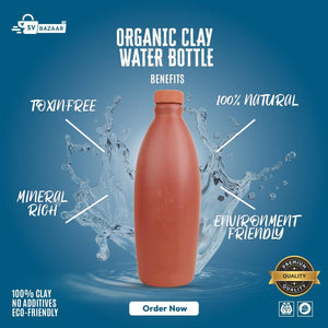 Desi Clay Water bottle 1000ml - SV Bazaar