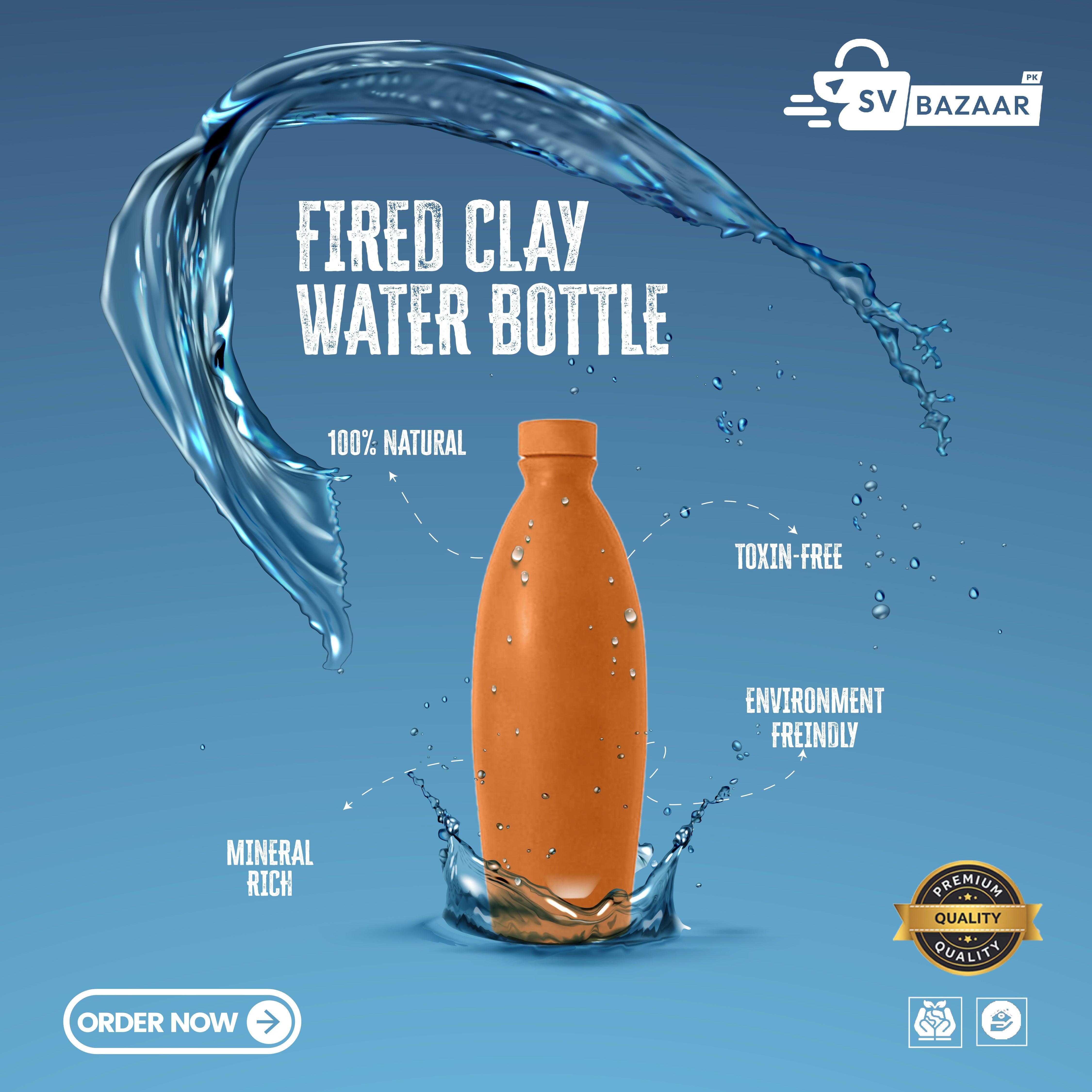 Desi Clay Water bottle 1000ml - SV Bazaar