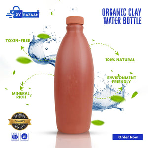 Desi Clay Water bottle 1000ml - SV Bazaar