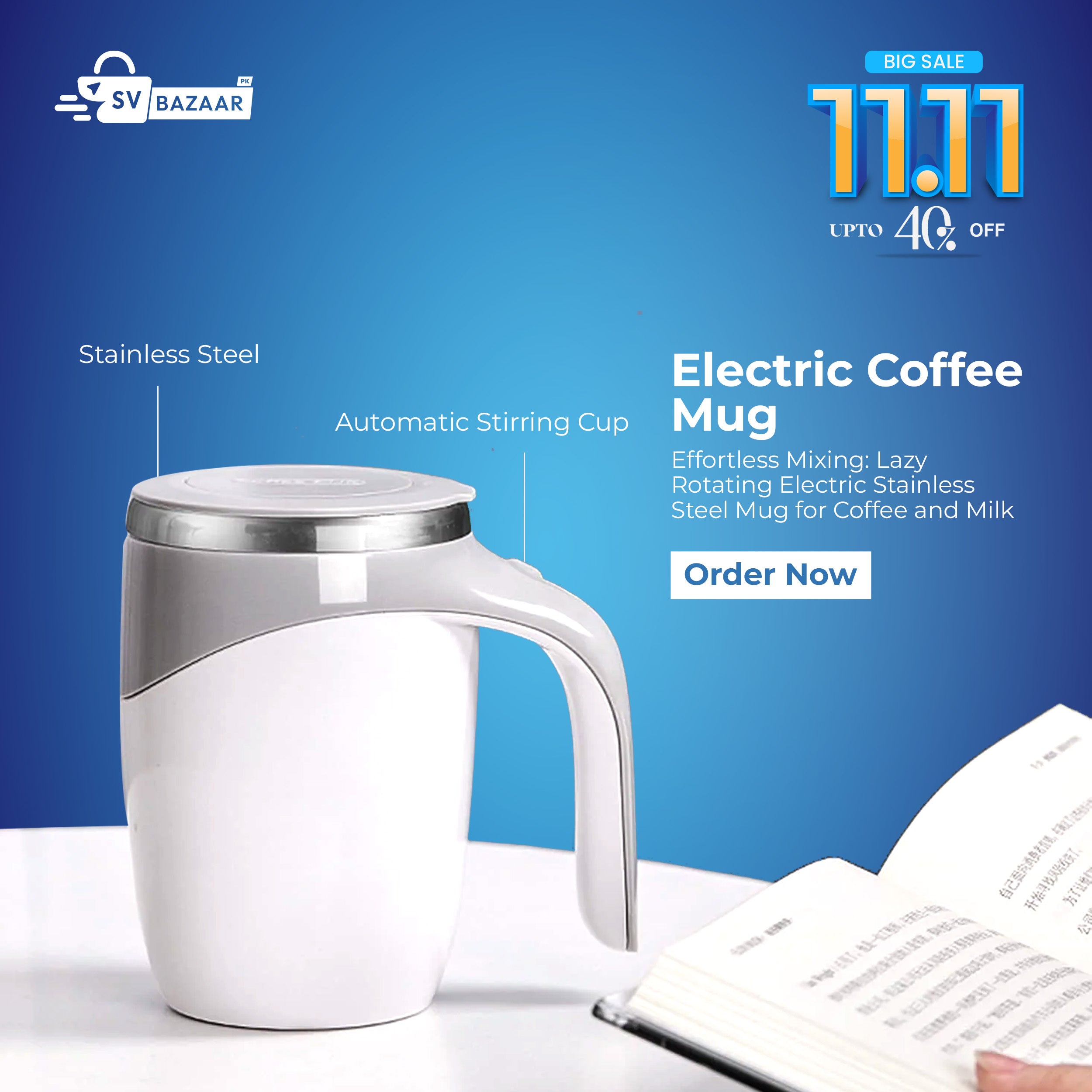 Fully Automatic Stirring Cup, Multifunctional Electric Coffee Mug, Lazy Rotating Magnetic Stainless Steel Milk Mug, And Travel Mug.