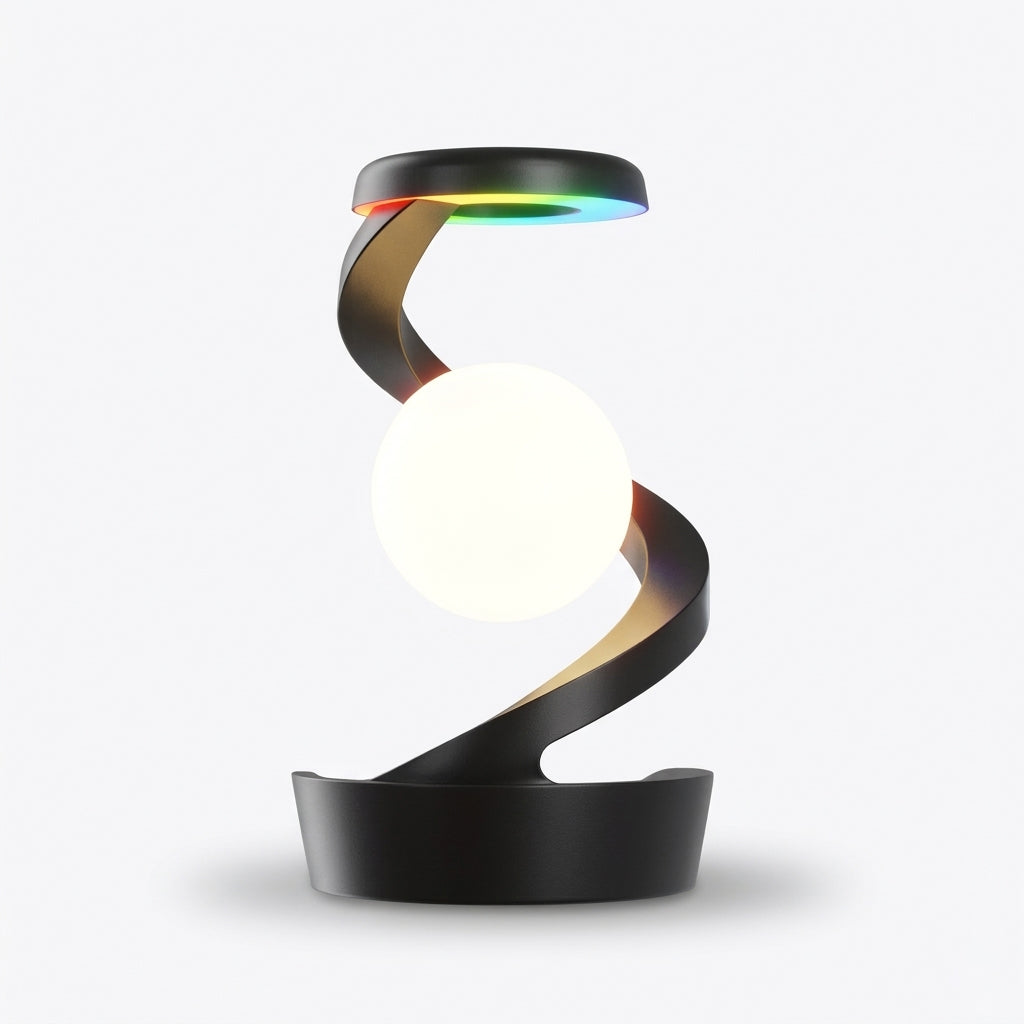 Rechargeable RGB Spiral Moon Lamp with Wireless Phone Charging