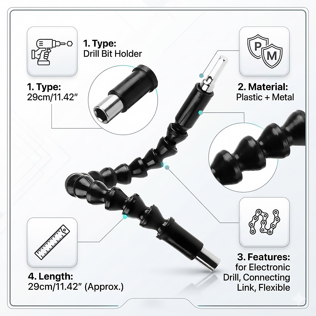 Flexible Shaft Extension Drill Bit Holder - Durable Electronic Drill Screwdriver Tool Kit