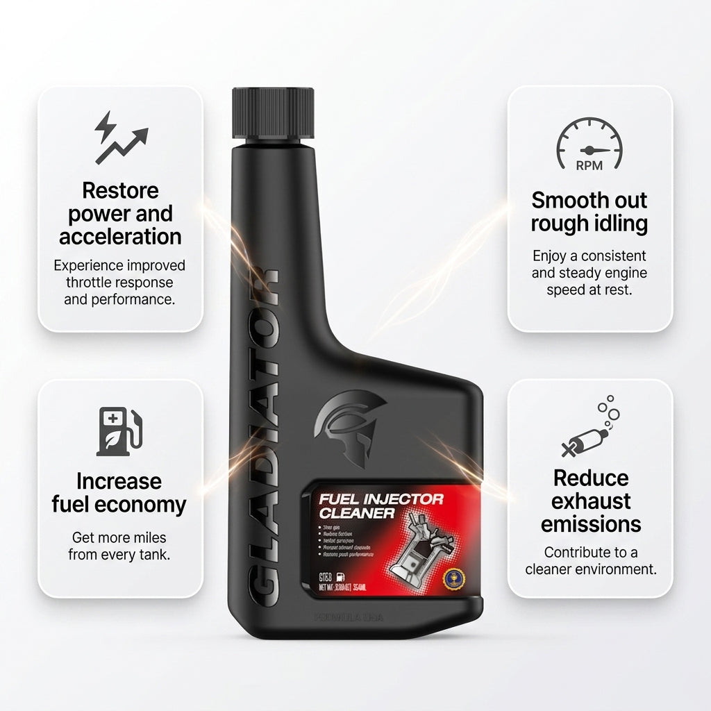 Fuel Injector Cleaner for Petrol 350ML - Gladiator Engine Fuel System Cleaner for Vehicle