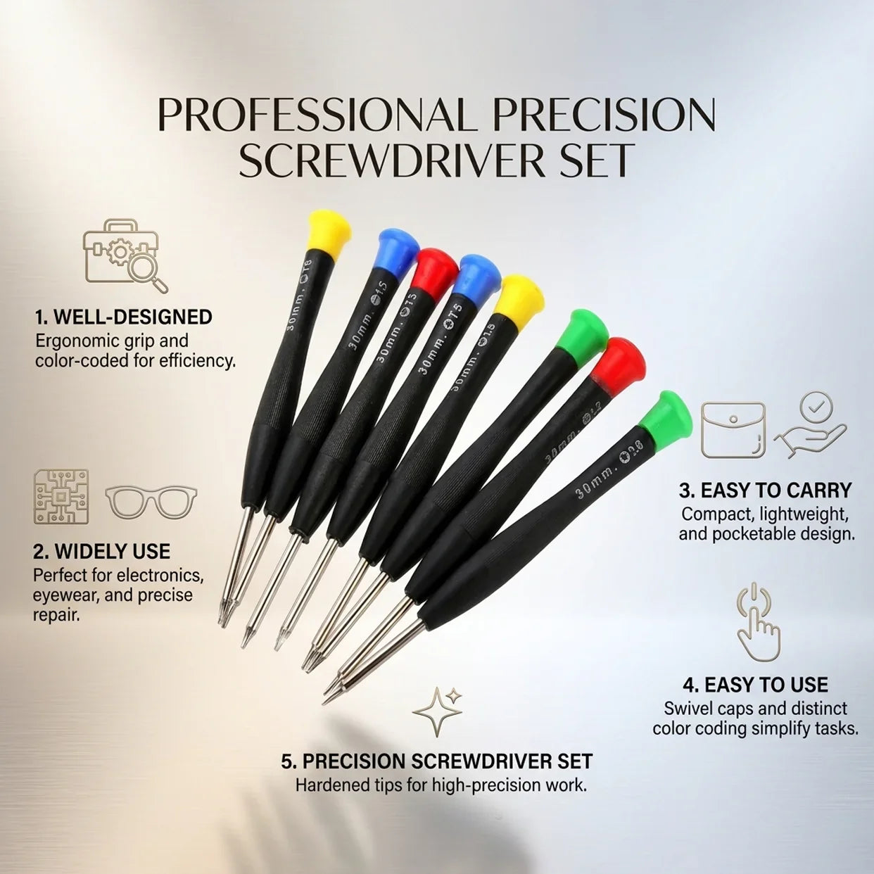 8 in 1 Precision Screwdriver Set for Mobile, Laptop, Camera & Devices Repair Tools