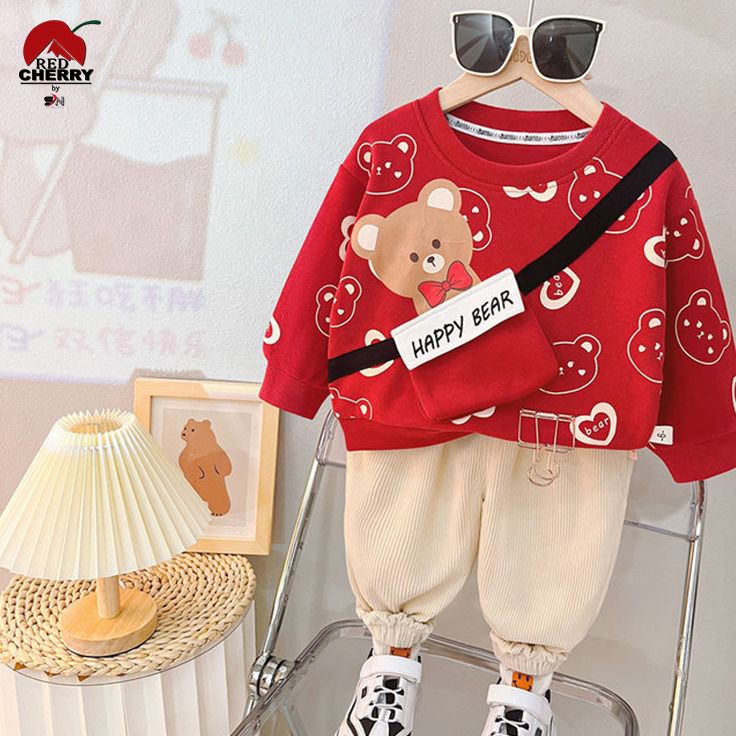 Kids Bear Printed Winter Track Suit