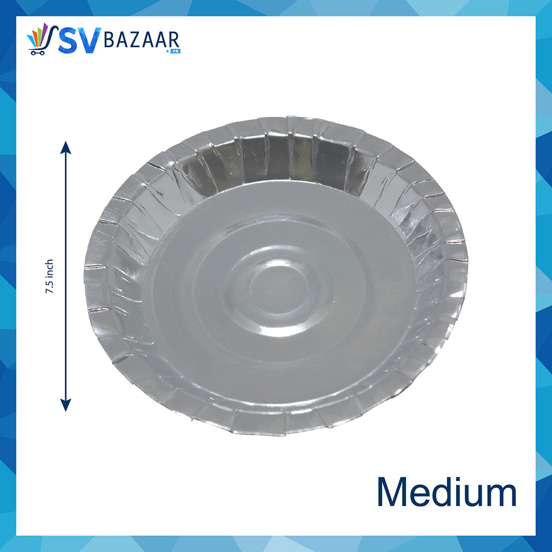 Silver Paper Plates Aluminium Coated Medium - Pack of 50