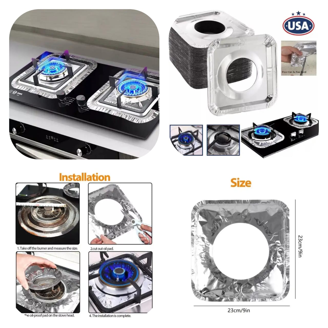 Aluminum Foil Stove Cover (10Pcs Set)