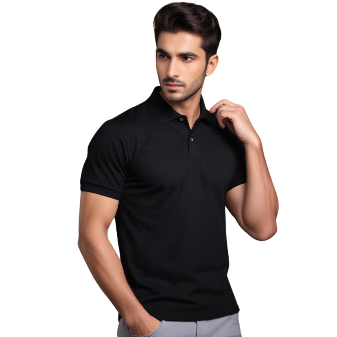 Black Basic Polo Shirt