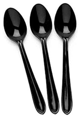 Disposable Plastic Spoon - Black Pack of 100