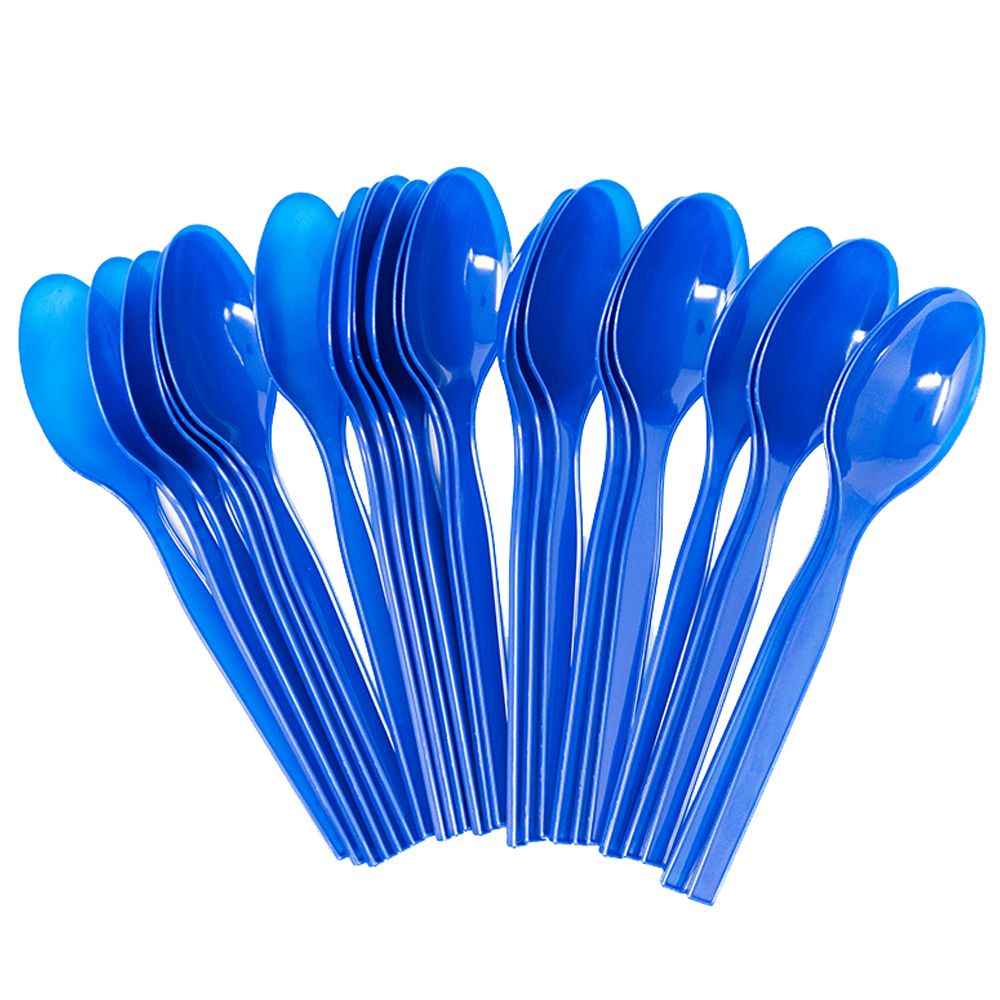 Blue Plastic Spoons - Pack of 100