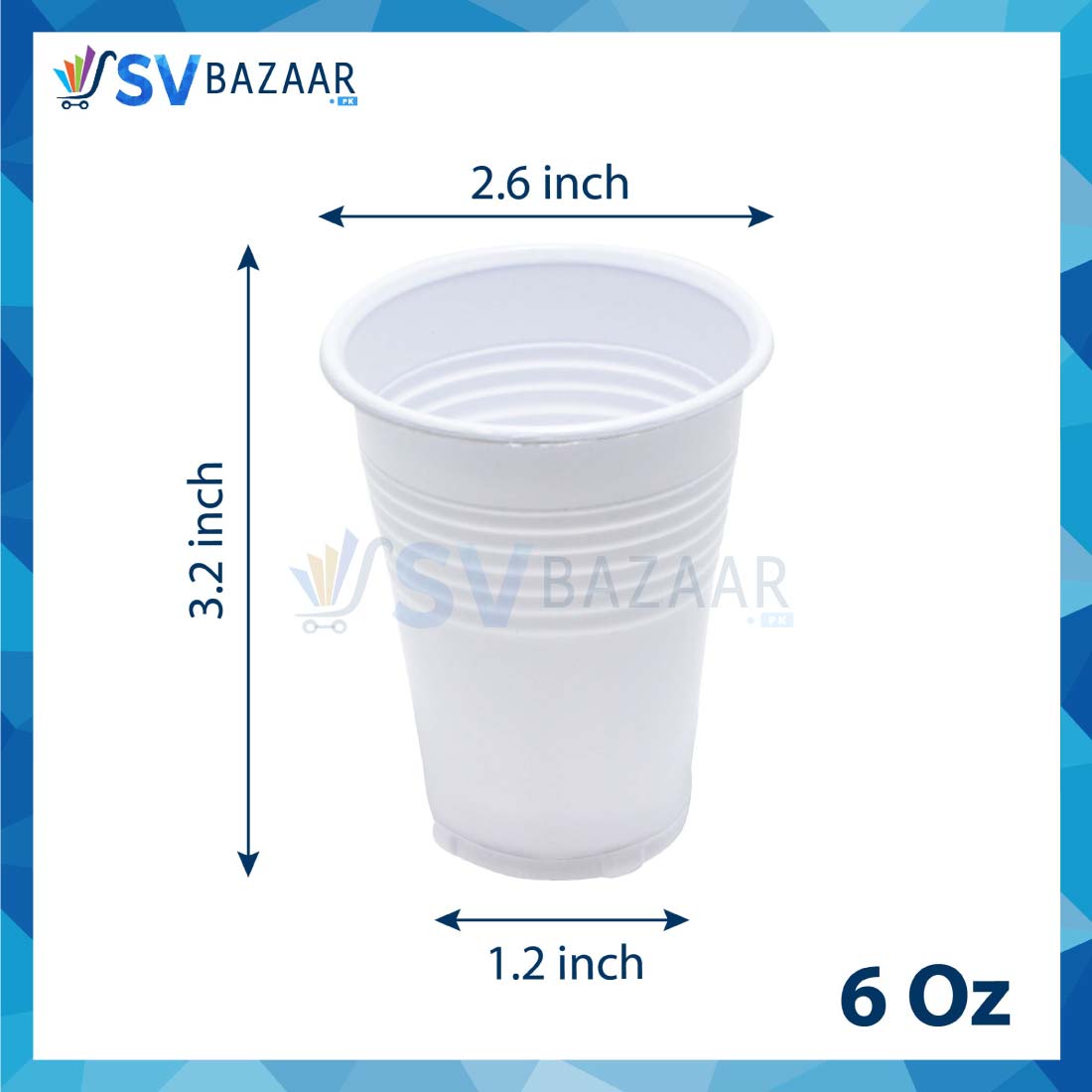 Disposable Plastic Milky Glass 6oz - Pack of 100