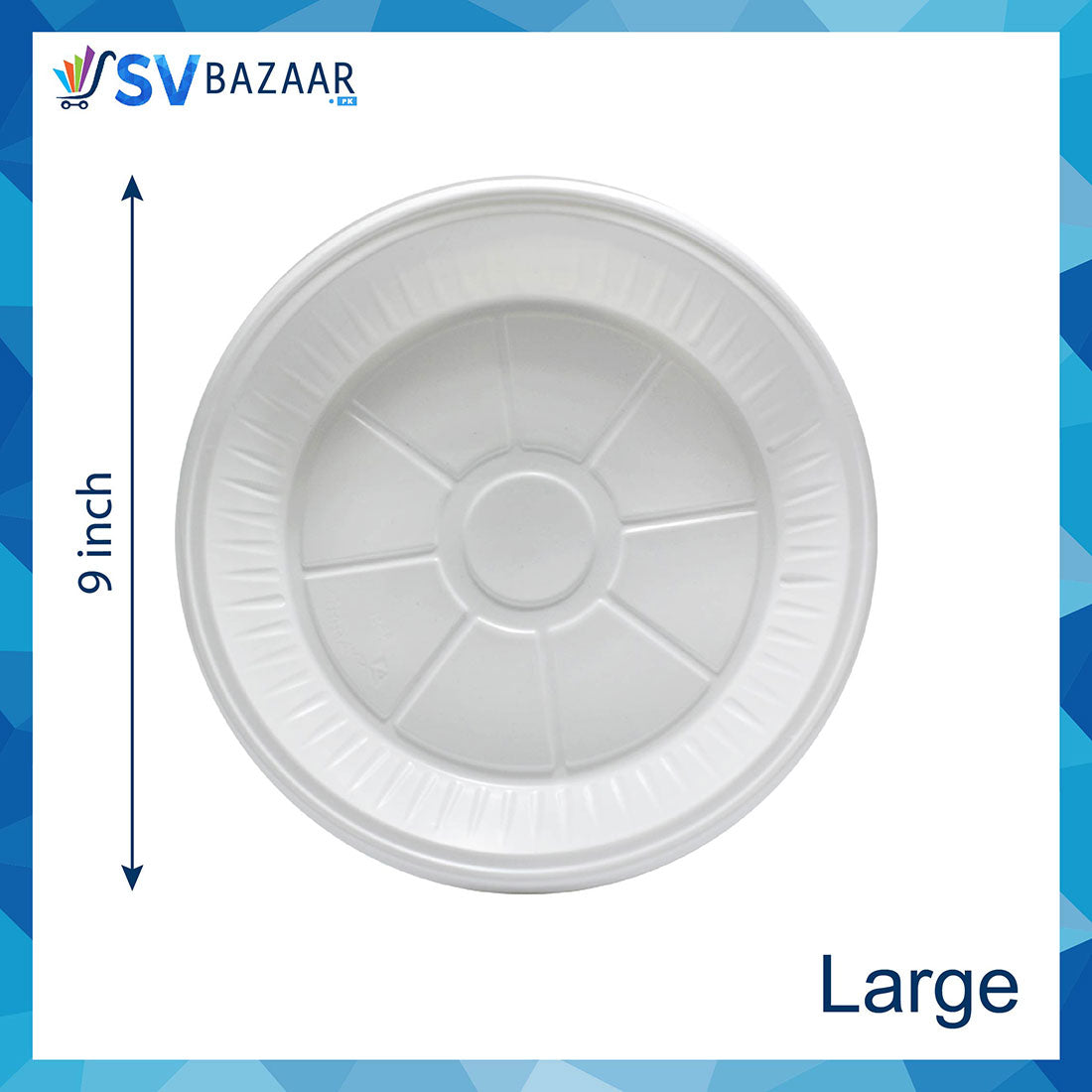 Disposable Plastic Plates Large - Pack of 50