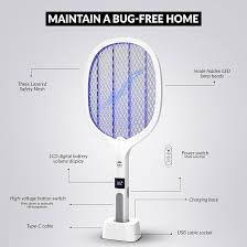 2in1 Electric Shock Rechargeable Mosquito Killer Racket