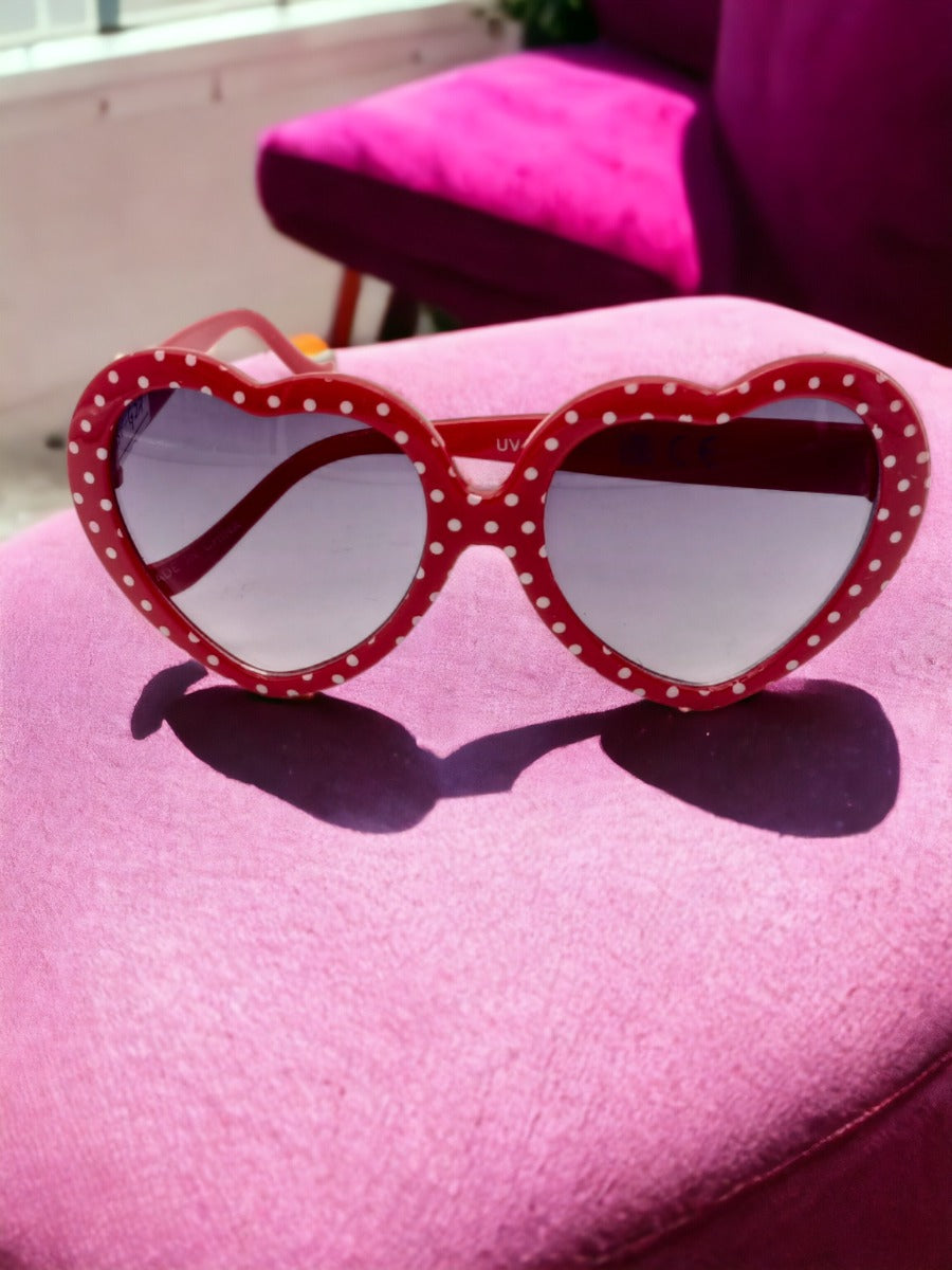 Imported Kids Ruby Red Heart Sunglasses