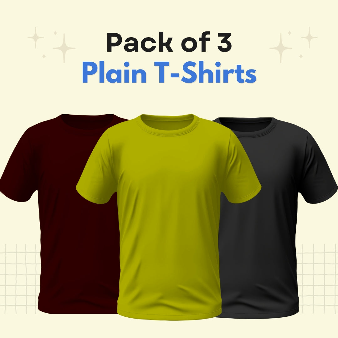 Pack of 3 Basic Tee for Men - Pack F