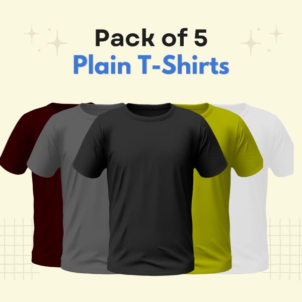 Pack of 5 Basic Tee for Men - Pack A