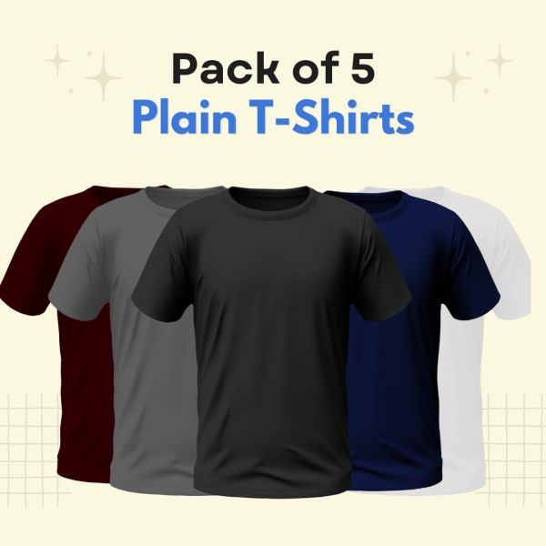 Pack of 5 Basic Tee for Men - Pack C