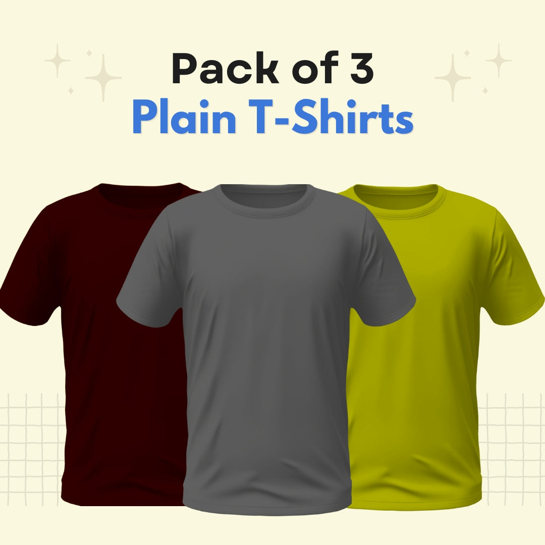 Pack of 3 Basic Tee for Men - Pack C