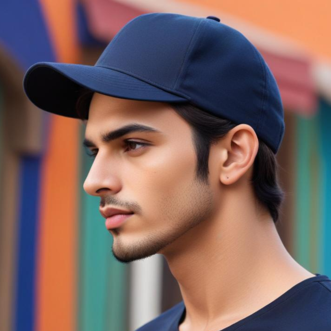 Navy Blue Acrylic  Men's Cap