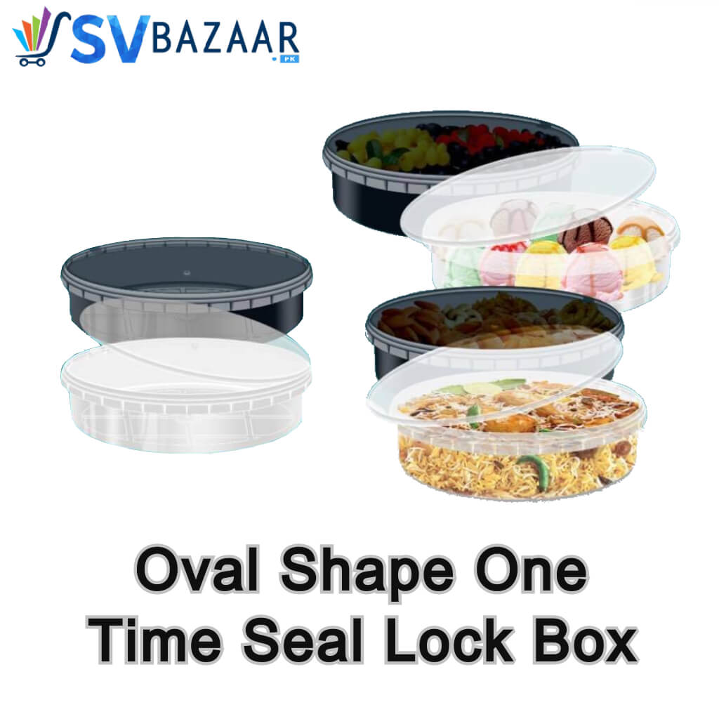 Airtight Oval Shape Box - 1500 ML Pack of 10