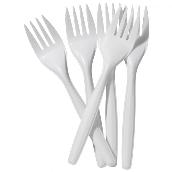 Disposable Plastic Forks Milky - Pack of 100