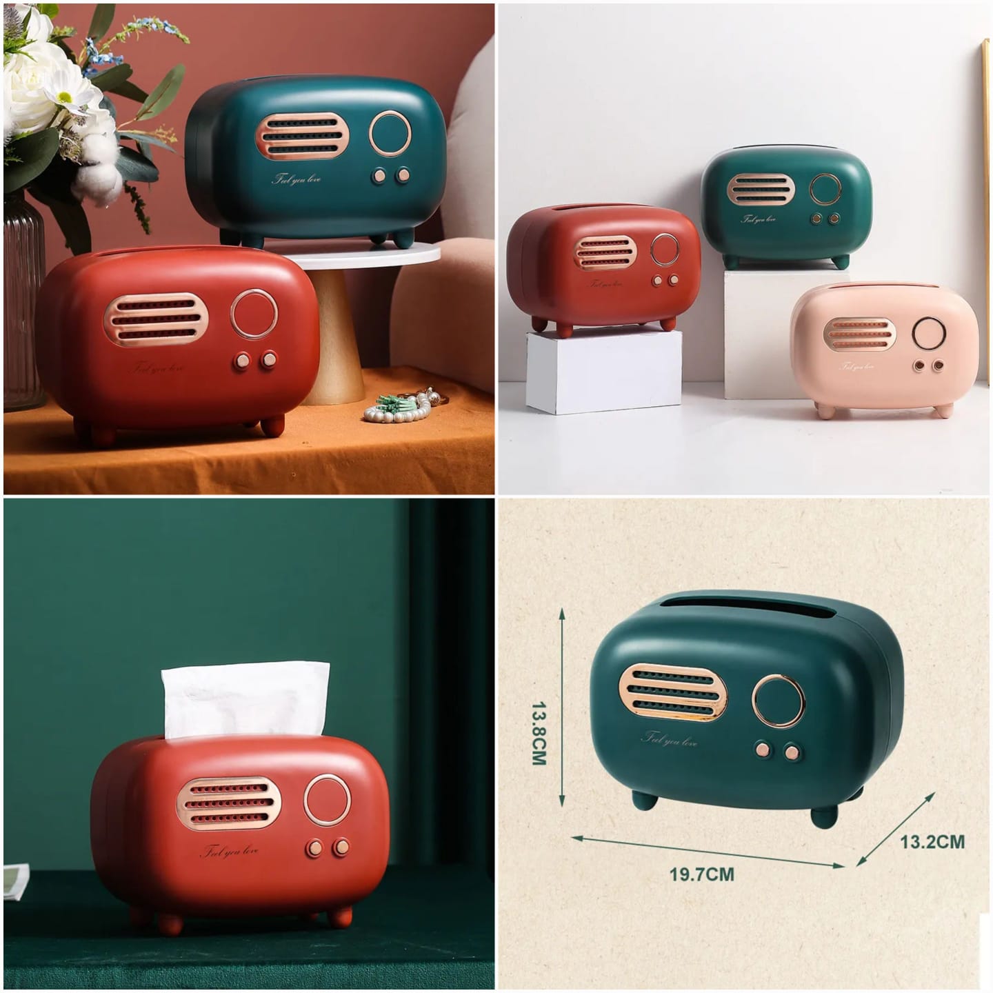 Radio Style Tissue Box - (Random Colours)