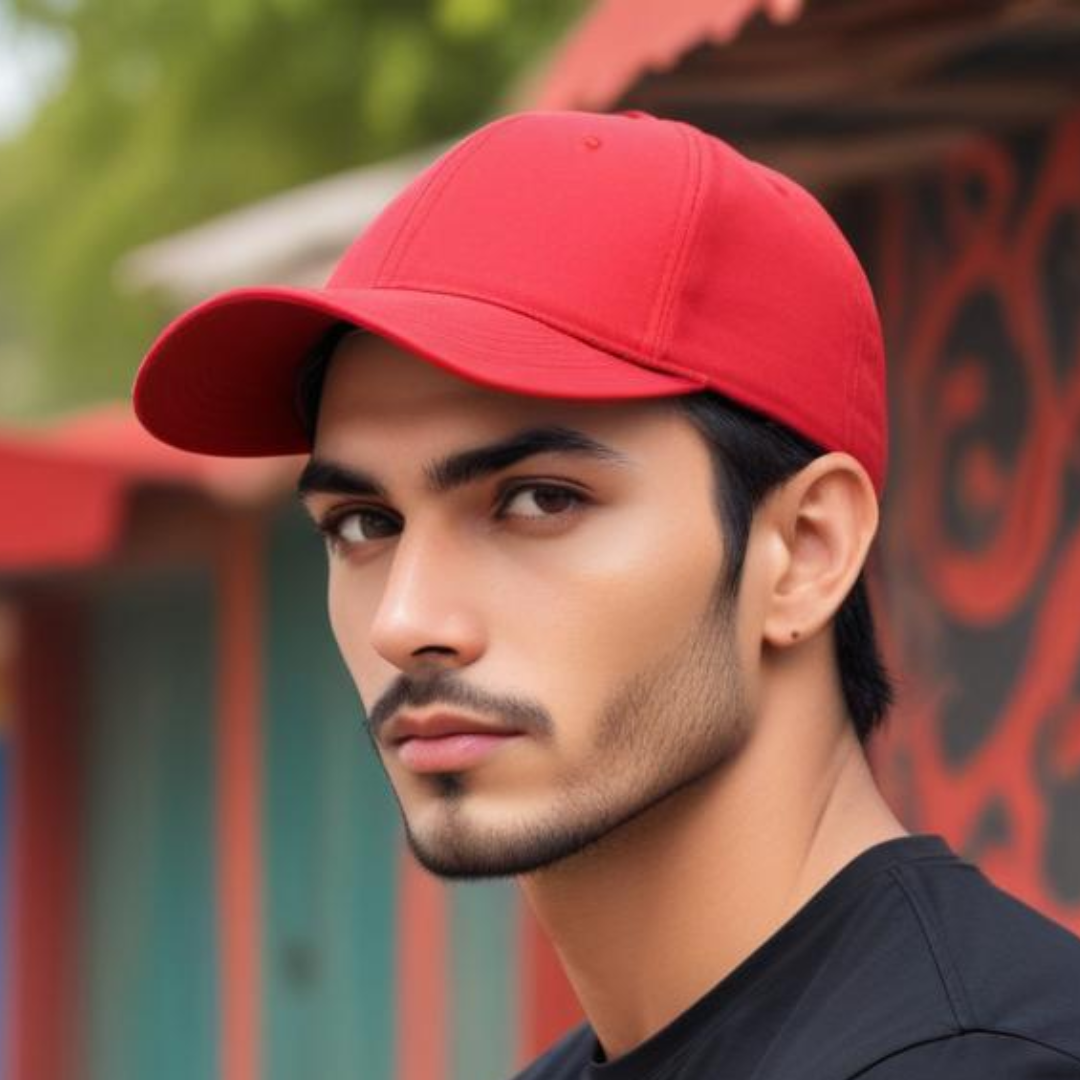 Red Acrylic  Men's Cap