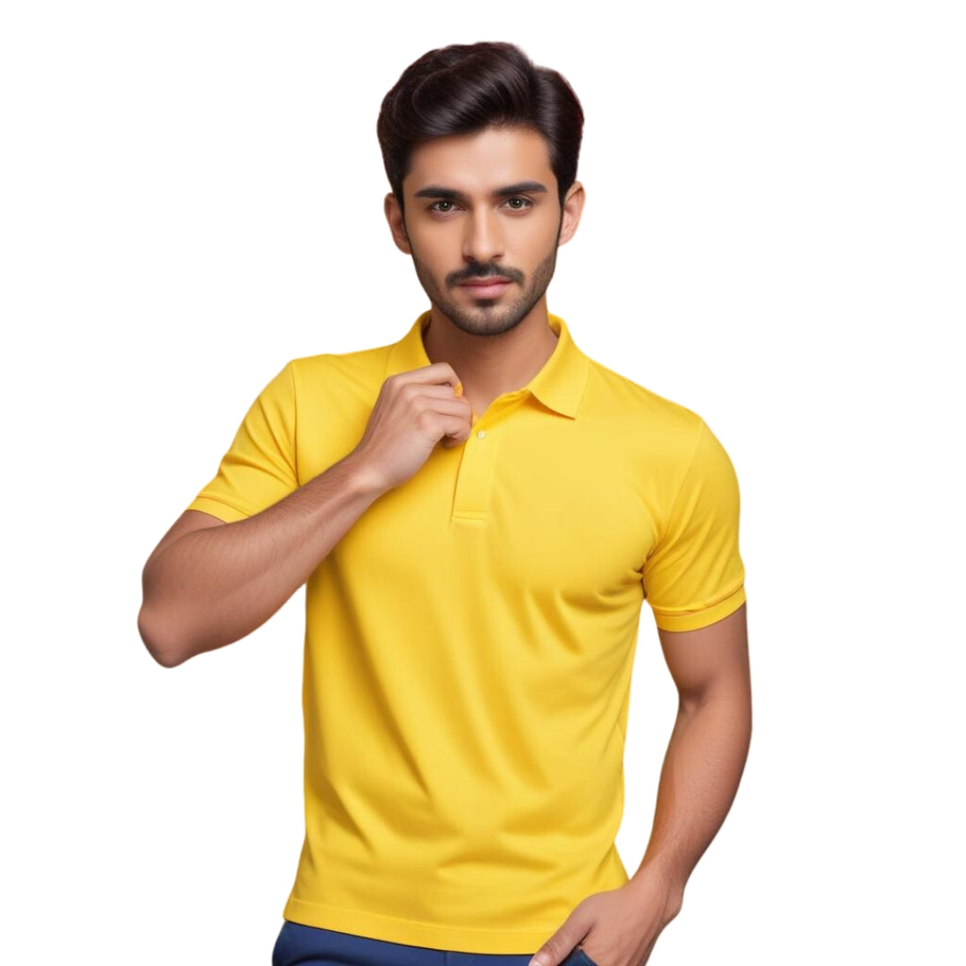 Yellow Basic Polo Shirt