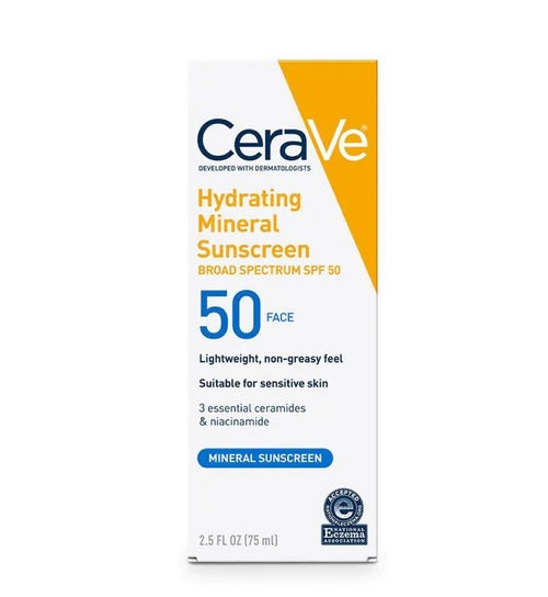 CeraVe Hydrating Mineral Sunscreen Broad Spectrum SPF 50 75ml