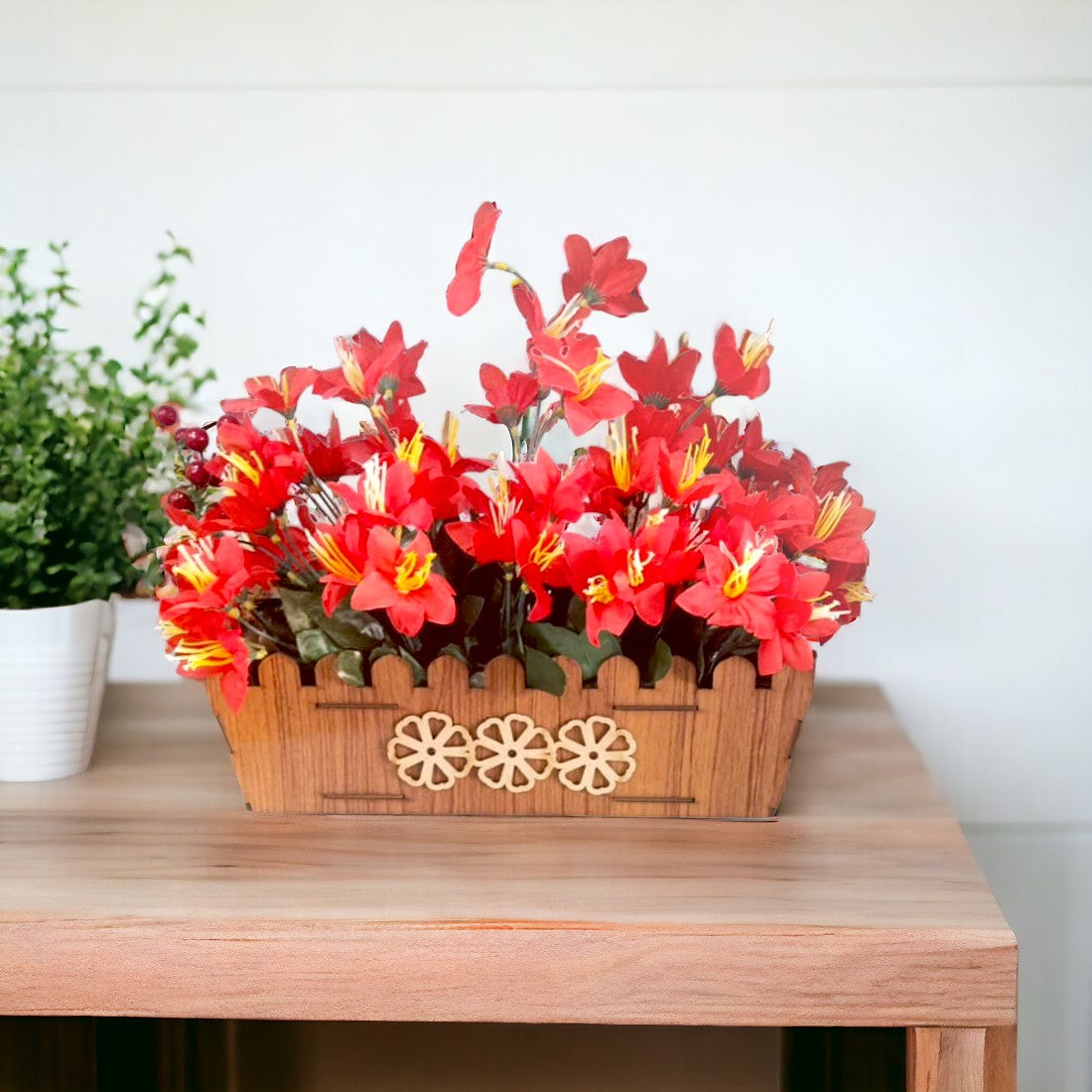 Assorted Flower Pots Wooden Vase