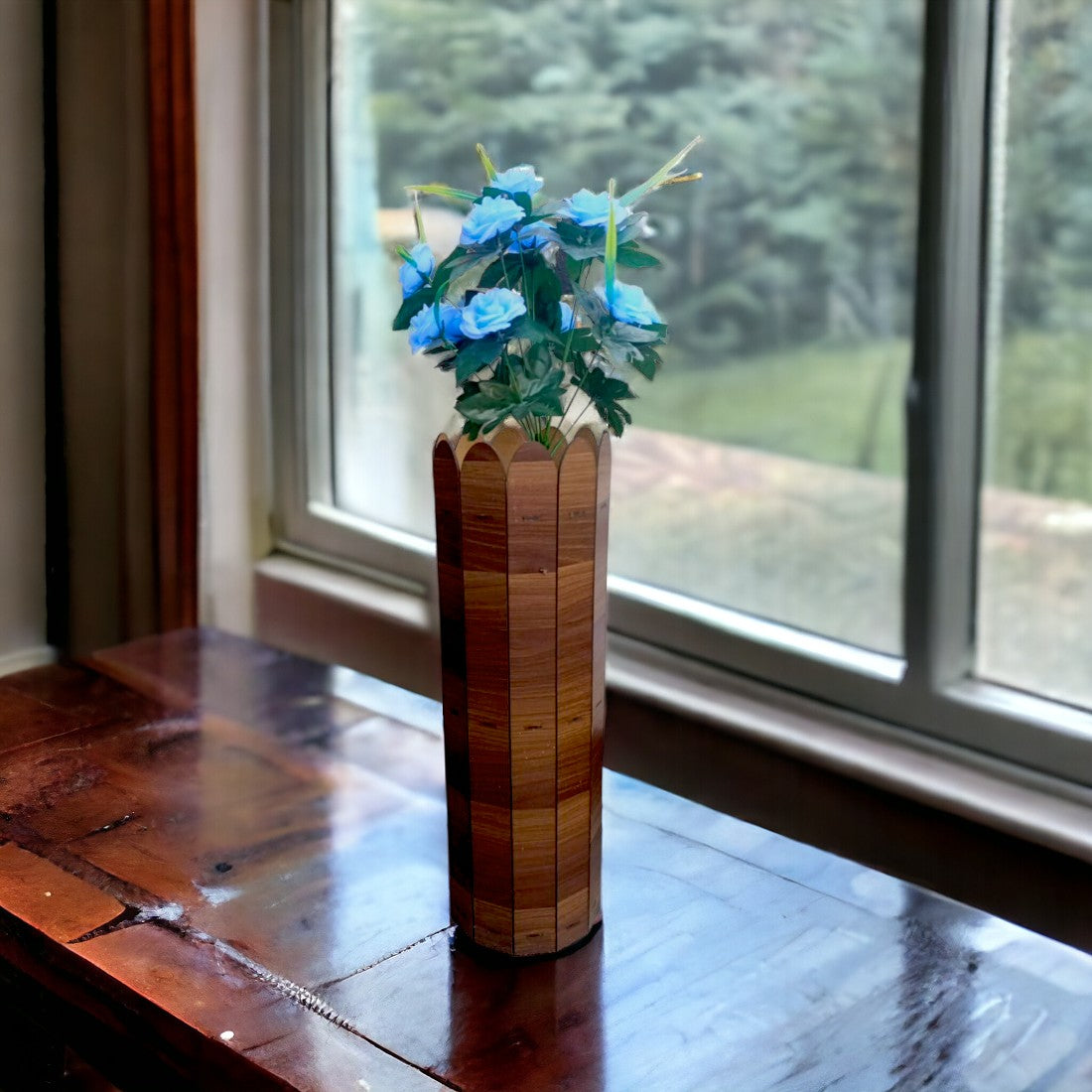 Wooden Floor Flower Vase For Home Decor