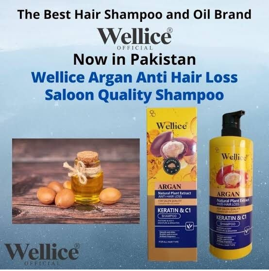 Wellice Shampoo Argan Keratin & C1 Shampoo