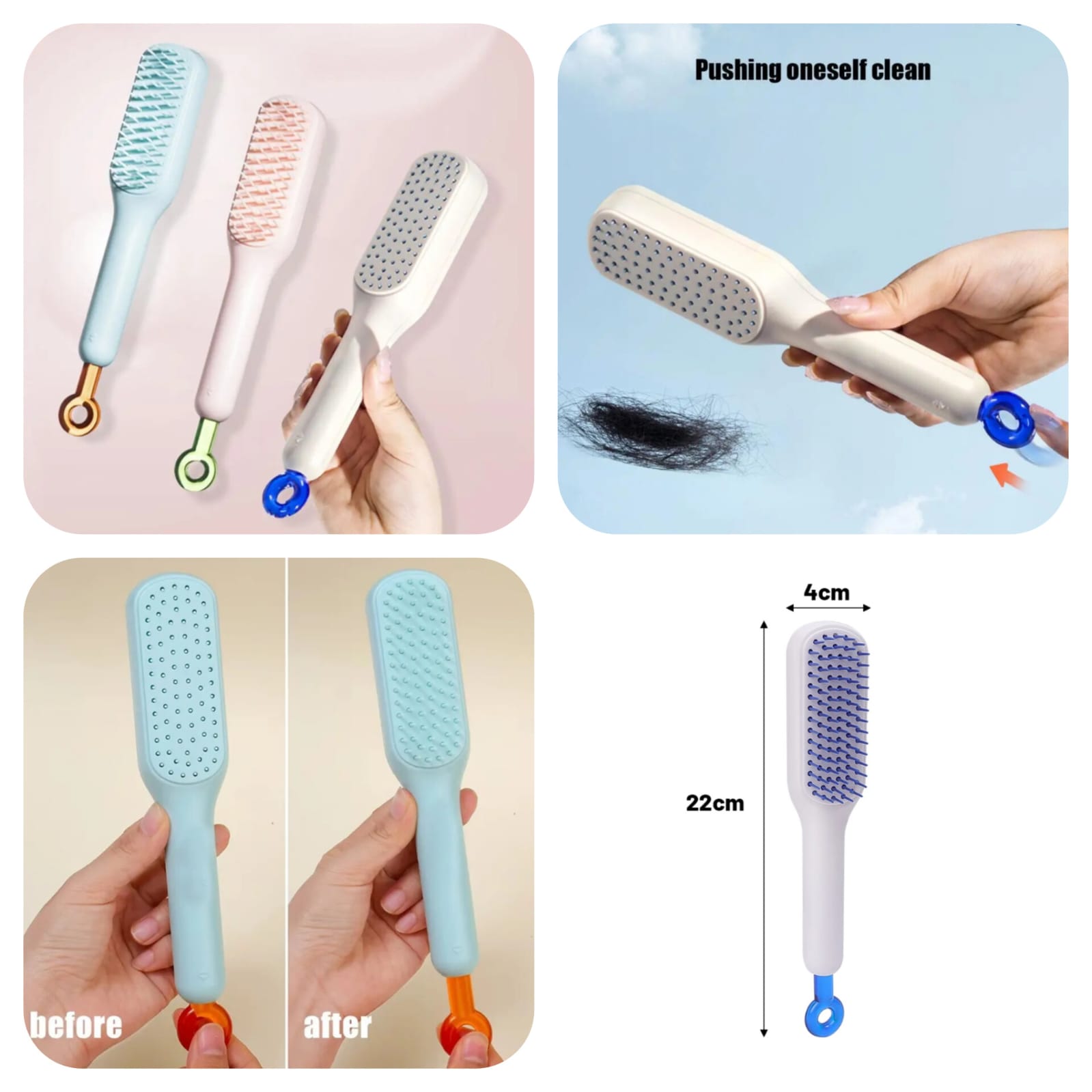 Hair Brush (Random Colours) Each