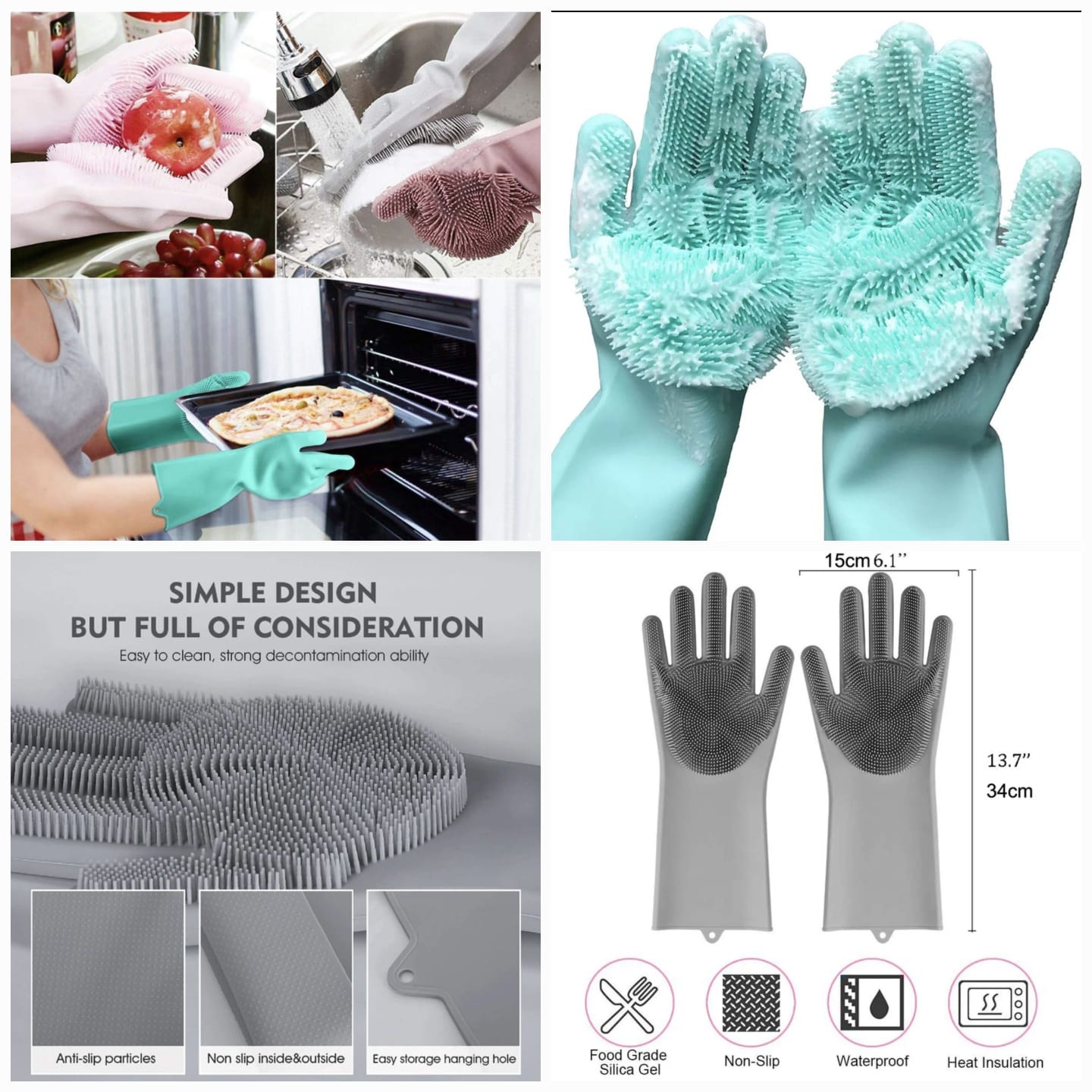 Silicon Washing Gloves pair