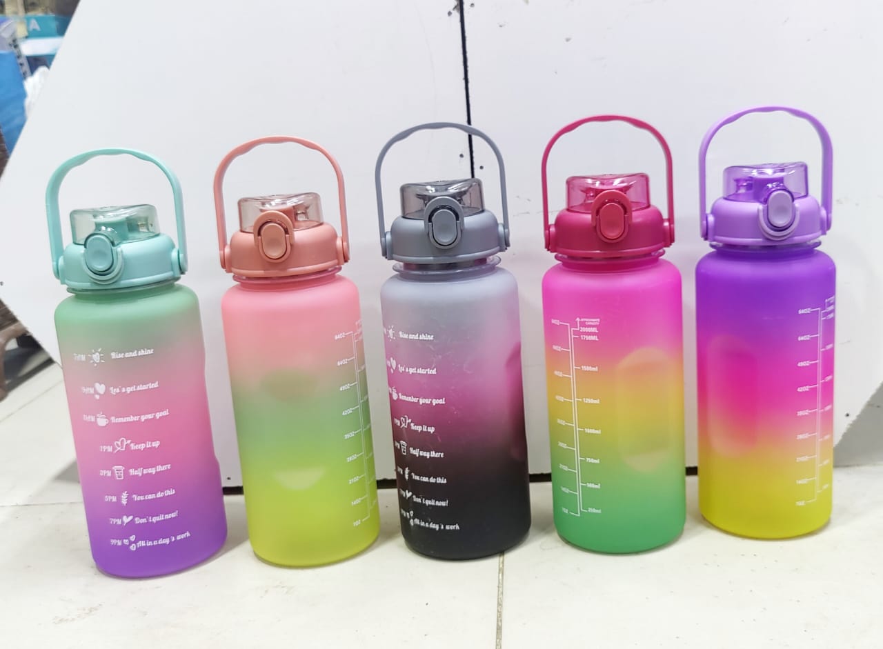 3-Pcs Colourful Water Bottle Set (Random Colours) - Premium Quality