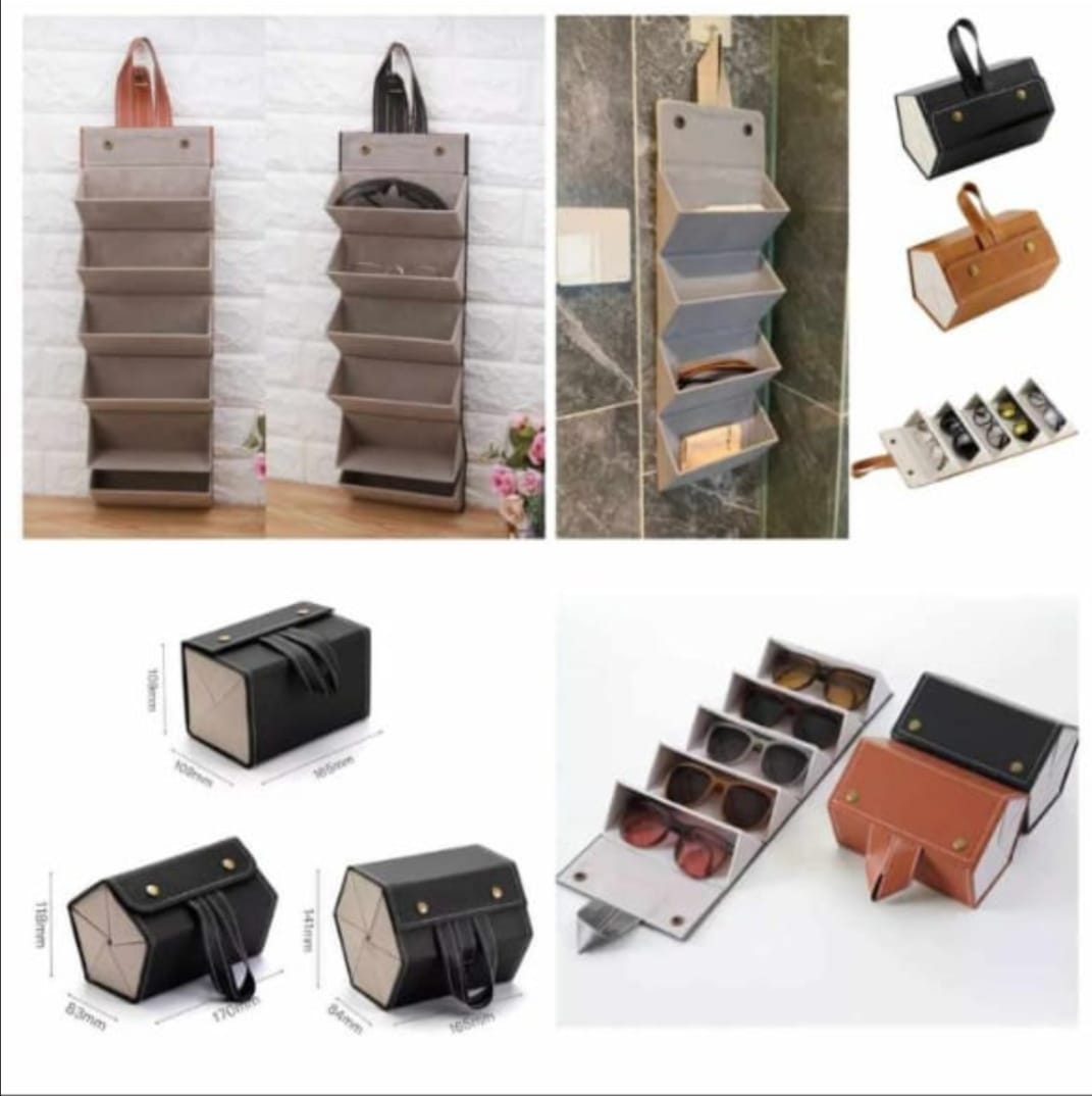 Leather Sunglasses Organizer (Random Colours)