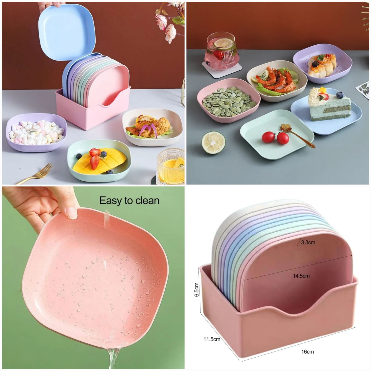 10-Pcs Plates Set with Holder (Made in China)