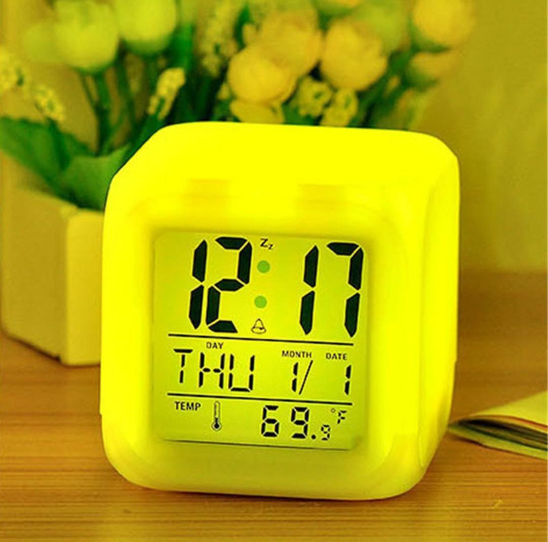 Study Alarm Clock LED Change Digital Glowing Night Light Bedroom